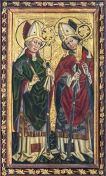 Der heilige Wolfgang (mit der Axt) und ein anderer Bischof